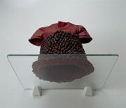 Alice Maher, Berry Dress, 1994, Rosehips, cotton, paint, sewing pins, 16 x 26 x 30 cm, Collection Irish Museum of Modern Art, Purchase, 1995 Alice Maher, Berry Dress, 1994, Rosehips, cotton, paint, sewing pins, 16 x 26 x 30 cm, Collection Irish Museum of Modern Art, Purchase, 1995