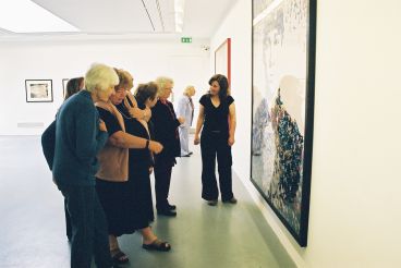 Participants from a Charcoal & Chocolate workshop with artist Leanne Mullen, 2004. Photograph: Mirjam Keune, IMMA Artists' Panel.