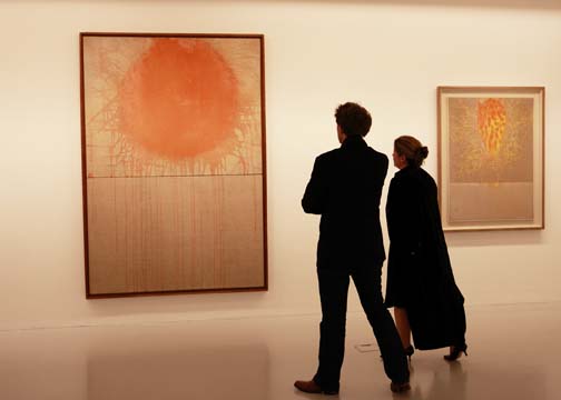 Patrick Scott, Meditation Painting, 2006, Gold leaf & acrylic on unprimed canvas, 122 x 81 cm, Collection the artist