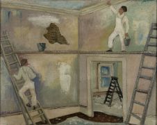 Gerard Dillon, Interior Decorators, 1945, oil on canvas, 37 x 46cm, Collection Irish Museum of Modern Art, Heritage Gift by the Bank of Ireland from the Bank of Ireland Collection, 2008 Gerard Dillon, Interior Decorators, 1945, oil on canvas, 37 x 46cm, Collection Irish Museum of Modern Art, Heritage Gift by the Bank of Ireland from the Bank of Ireland Collection, 2008