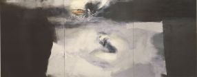 Hughie O’Donoghue, An Anatomy of Melancholy I, 1987 – 98, Oil on canvas in three panels, 224 X 587 cm, Courtesy of the artist Hughie O’Donoghue, An Anatomy of Melancholy I, 1987 – 98, Oil on canvas in three panels, 224 X 587 cm, Courtesy of the artist
