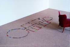 Inhabited for a Survey, 1986, Writing materials, erasers, painting tools, scissors, Dimensions variable, Howard and Donna Stone, promised gift to the Art Institute of Chicago Inhabited for a Survey, 1986, Writing materials, erasers, painting tools, scissors, Dimensions variable, Howard and Donna Stone, promised gift to the Art Institute of Chicago