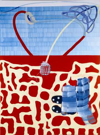 Juan Uslé, Jugadores del país del queso, 1996, vinyl, dispersion and dry pigment on canvas, 274 x 203 cm, Collection Musée d’Art Moderne Grand-Duc Jean, Luxembourg Juan Uslé, Jugadores del país del queso, 1996, vinyl, dispersion and dry pigment on canvas, 274 x 203 cm, Collection Musée d’Art Moderne Grand-Duc Jean, Luxembourg