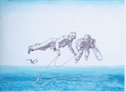 Ilya Kabakov, albums: The Flying Komarov, 1972-75, Editioned Prints, 50.5 x 37.5 cm, Collection Irish Museum of Modern Art, Purchased 1999 Ilya Kabakov, albums: The Flying Komarov, 1972-75, Editioned Prints, 50.5 x 37.5 cm, Collection Irish Museum of Modern Art, Purchased 1999