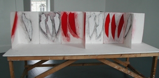 Catherine Lee, Book of Ireland, Day 1, charcoal and pastel on paper, Process Room, IMMA, 2005