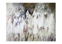 Louis le Brocquy, Riverrun Processcion with Lilies III, 1985, oil on canvas, 114 x 146 cm. Loan, Collection. Louis le Brocquy, Riverrun Processcion with Lilies III, 1985, oil on canvas, 114 x 146 cm. Loan, Collection.