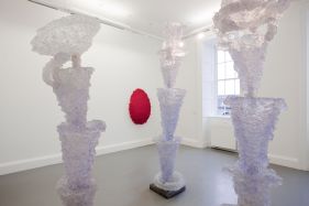 Lynda Benglis, The Graces, 2003-05, and in background Chiron, 2009. Installation view Irish Museum of Modern Art. Courtesy Cheim & Read, New York, © Lynda Benglis. Photographer: Denis Mortell Lynda Benglis, The Graces, 2003-05, and in background Chiron, 2009. Installation view Irish Museum of Modern Art. Courtesy Cheim & Read, New York, © Lynda Benglis. Photographer: Denis Mortell