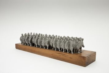 Oisín Kelly, The Marchers, 1969, Cast aluminium, 18 x 78 x 7cm, Collection Irish Museum of Modern Art, Heritage Gift by the Bank of Ireland from the Bank of Ireland collection, 2008 Oisín Kelly, The Marchers, 1969, Cast aluminium, 18 x 78 x 7cm, Collection Irish Museum of Modern Art, Heritage Gift by the Bank of Ireland from the Bank of Ireland collection, 2008