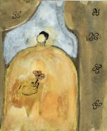 Patrick Hall, Man holding a flower, 2007, ink and watercolour, 16 x 13.5cm, Collection of the artist Patrick Hall, Man holding a flower, 2007, ink and watercolour, 16 x 13.5cm, Collection of the artist