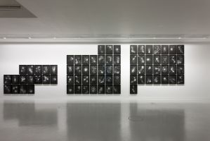 Rivane Neuenschwander, One Thousand and One Possible Nights, 2008, Collage on paper, 53.5 x 40.5 cm each, Installation view Irish Museum of Modern Art, In three parts: Part 1: Courtesy the artist and Stephen Friedman Gallery, London, Part 2: Courtesy the artist and Galeria Fortes Vila�a, S�o Paulo, Part 3: Collection of the University of Chicago, Booth Business School, Photo � Denis Mortell