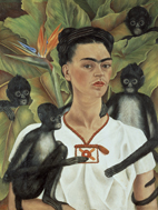 Frida Kahlo, Self-portrait with Monkeys, 1943. Oil on Canvas. 81.5 x 63 cm. D.R. ©2011 Banco de México,