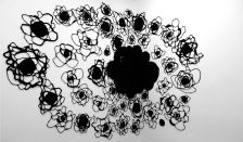 Katie Holten, 137.5 ° / It Started on the C-Train, 2002, Wall installation: wool, tacks, approximately 150 single pieces, partly crocheted together, Dimensions variable, Collection Irish Museum of Modern Art, Purchase, 2010, Image courtesy the artist, and VAN HORN/D.Steinfeld. Katie Holten, 137.5 ° / It Started on the C-Train, 2002, Wall installation: wool, tacks, approximately 150 single pieces, partly crocheted together, Dimensions variable, Collection Irish Museum of Modern Art, Purchase, 2010, Image courtesy the artist, and VAN HORN/D.Steinfeld.