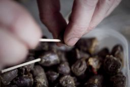 Mick O’Shea of The Domestic Godless prepares chili chocolate chicken hearts, Photo: Matthew Thompson Photography, courtesy the artists, © IMMA 2010 Mick O’Shea of The Domestic Godless prepares chili chocolate chicken hearts, Photo: Matthew Thompson Photography, courtesy the artists, © IMMA 2010